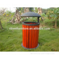 Waterproof wooden outdoor trash bin